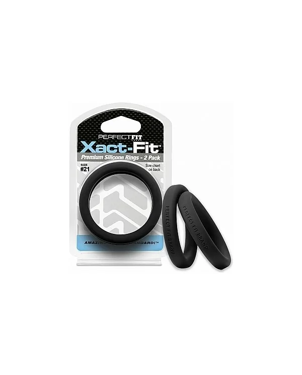 XACT FIT PACK DE 2 ANILLOS DE SILICONA 20CM NEGRO