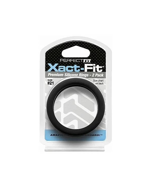 XACT FIT PACK DE 2 ANILLOS DE SILICONA 20CM NEGRO