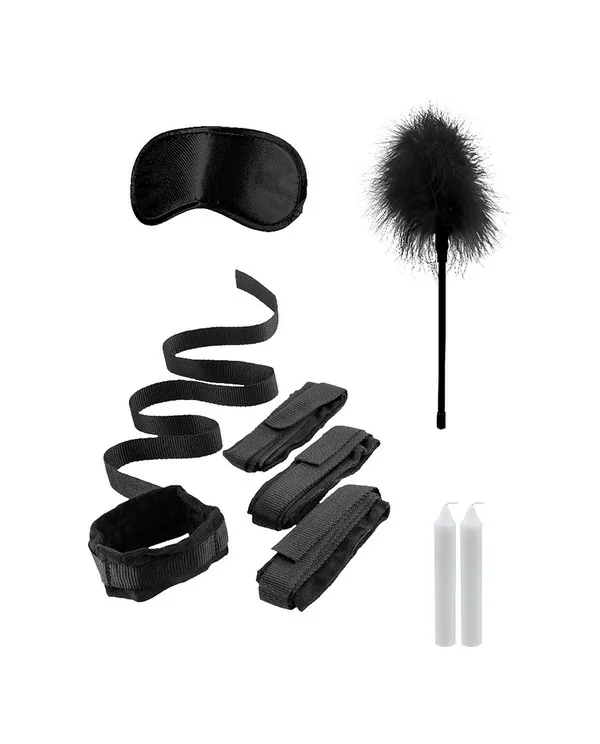 KIT BONDAGE RESTRICCIONES PARA LA CAMA NEGRO