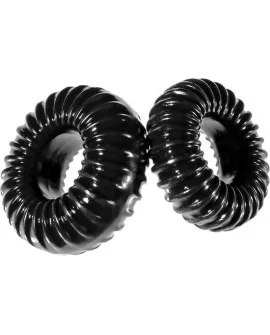 PACK 2 ANILLOS DE SILICONA ELÁSTICOS SLIM - NEGRO