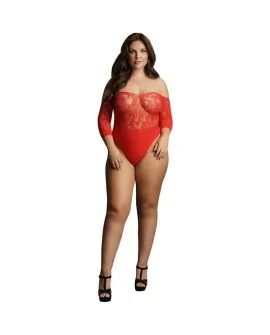 LE DESIR CROTCHLESS RHINESTONE TEDDY - ROJO