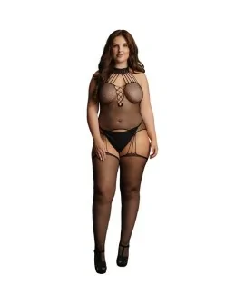 LE DÉSIR - SUSPENDER FISHNET CHOKER BODYSTOCKING - NEGRO