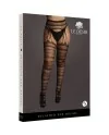 LE DESIR SUSPENDER STRIPED PANTYHOSE BLACK OSX