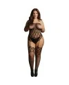 LE DESIR STRAPLESS CROTCHLESS TEDDY WITH STOCKINGS