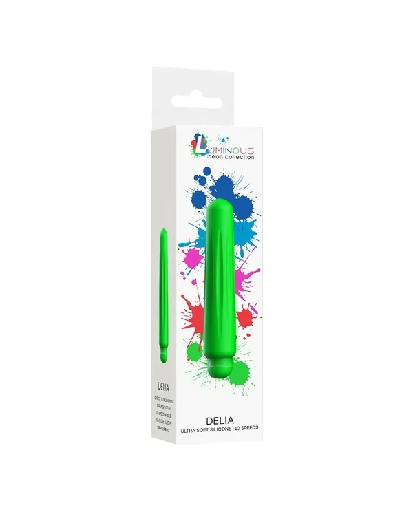 DELIA BALA VIBRADORA ABS BULLET WITH SILICONE SLEEVE 10 VELOCIDADES VERDE