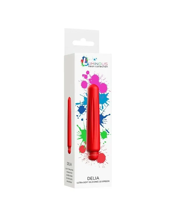 DELIA BALA VIBRADORA ABS BULLET WITH SILICONE SLEEVE 10 VELOCIDADES ROJO