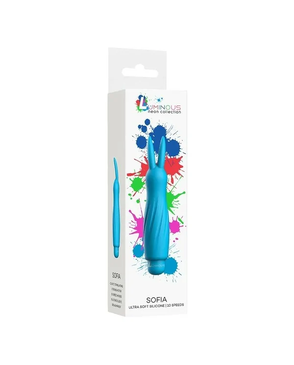 SOFIA BALA VIBRADORA ABS BULLET WITH SILICONE SLEEVE 10 VELOCIDADES TURQUESA