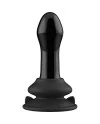 PLUGGY GLASS VIBRATOR WITH SUCTION CUP AND REMOTE RECARGABLE 10 VELOCIDADES NEGRO