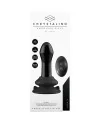 PLUGGY GLASS VIBRATOR WITH SUCTION CUP AND REMOTE RECARGABLE 10 VELOCIDADES NEGRO