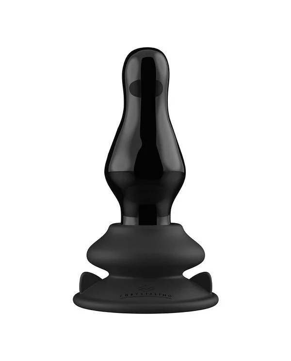 MISSY GLASS VIBRATOR WITH SUCTION CUP AND REMOTE RECARGABLE 10 VELOCIDADES NEGRO