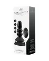 RIBBLY GLASS VIBRATOR WITH SUCTION CUP AND REMOTE RECHARGEABLE 10 VELOCIDADES NEGRO