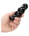 RIBBLY GLASS VIBRATOR WITH SUCTION CUP AND REMOTE RECHARGEABLE 10 VELOCIDADES NEGRO