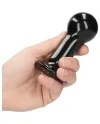 GLOBY GLASS VIBRATOR WITH SUCTION CUP AND REMOTE RECHARGEABLE 10 VELOCIDADES NEGRO