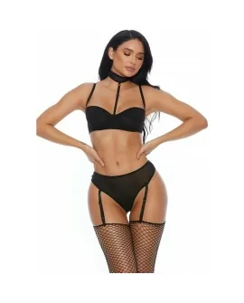 RIGHT SHEER RIGHT NOW CONJUNTO 2 PIEZAS CON LIGUEROS - NEGRO