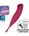 SATISFYER TWIRLING PRO SUCCIONADOR Y VARITA VIBRADORA CON APP CONNECT ROSADO