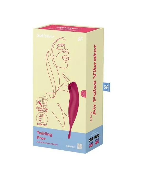 SATISFYER TWIRLING PRO SUCCIONADOR Y VARITA VIBRADORA CON APP CONNECT ROSADO