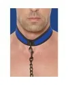 OUCH PUPPY PLAY NEOPRENE COLLAR WITH LEASH AZUL