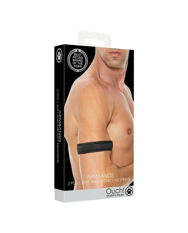 OUCH PUPPY PLAY NEOPRENE ARMBANDS NEGRO