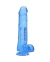 REALROCK DILDO REALiSTICO EFECTO GELATINA CON TESTiCULOS 10 AZUL