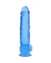 REALROCK DILDO REALiSTICO EFECTO GELATINA CON TESTiCULOS 10 AZUL