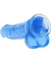 REALROCK DILDO REALiSTICO EFECTO GELATINA CON TESTiCULOS 10 AZUL