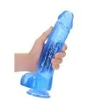 REALROCK DILDO REALiSTICO EFECTO GELATINA CON TESTiCULOS 10 AZUL