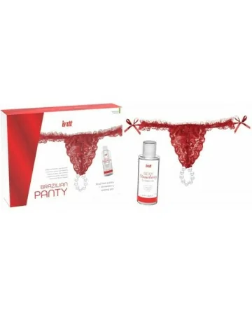 BRAZILIAN PANTY ROJO SLIDING GEL DE FRESA