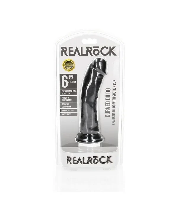 REALROCK PENE REALISTICO CURVADO CON VENTOSA 6 155 CM