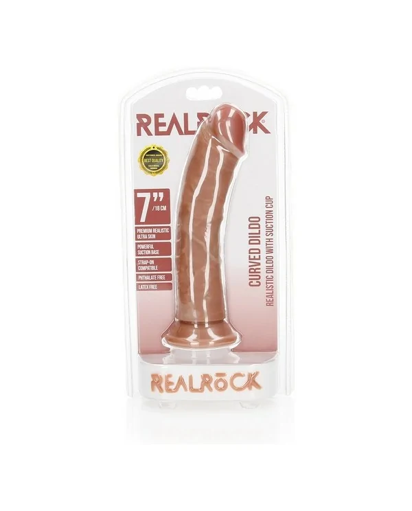 REALROCK PENE REALiSTICO CURVADO CON VENTOSA 7 18 CM