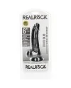 REALROCK PENE REALiSTICO CURVADO CON TESTiCULOS Y VENTOSA 6 155 CM