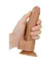 REALROCK PENE REALiSTICO CURVADO CON TESTiCULOS Y VENTOSA 7 18 CM