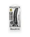 REALROCK PENE REALiSTICO CURVADO CON TESTiCULOS Y VENTOSA 7 18 CM