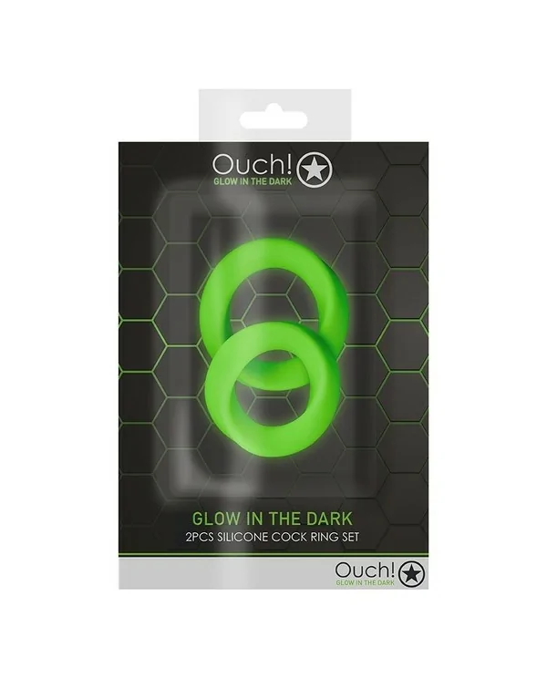 OUCH 2 PCS ANILLOS PARA EL PENE GLOW IN THE DARK