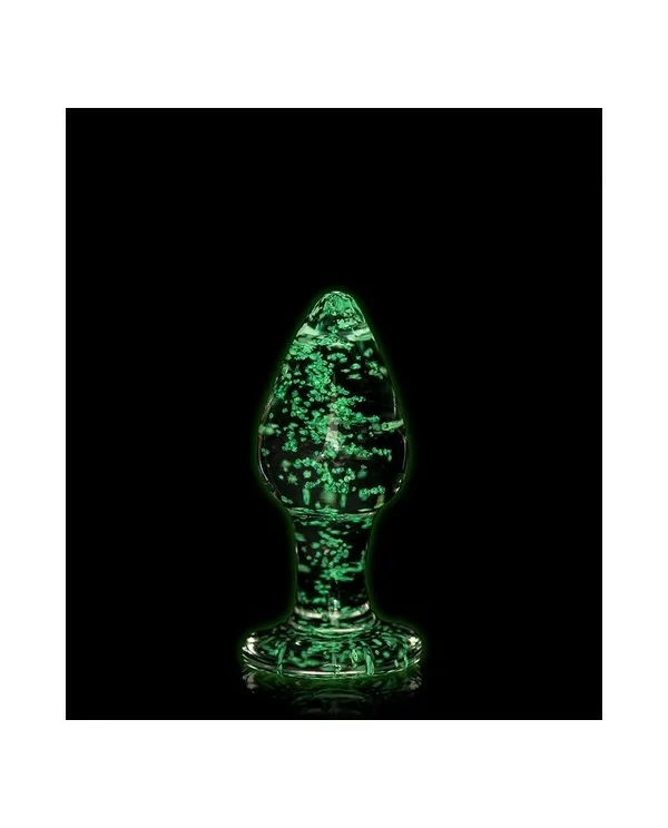 OUCH PLUG ANAL DE VIDRIO GLOW IN THE DARK TAMANO GRANDE