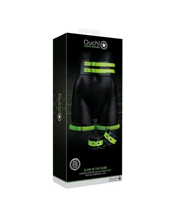 OUCH ESPOSAS CINTURoN Y CORREAS PARA LOS MUSLOS GLOW IN THE DARK