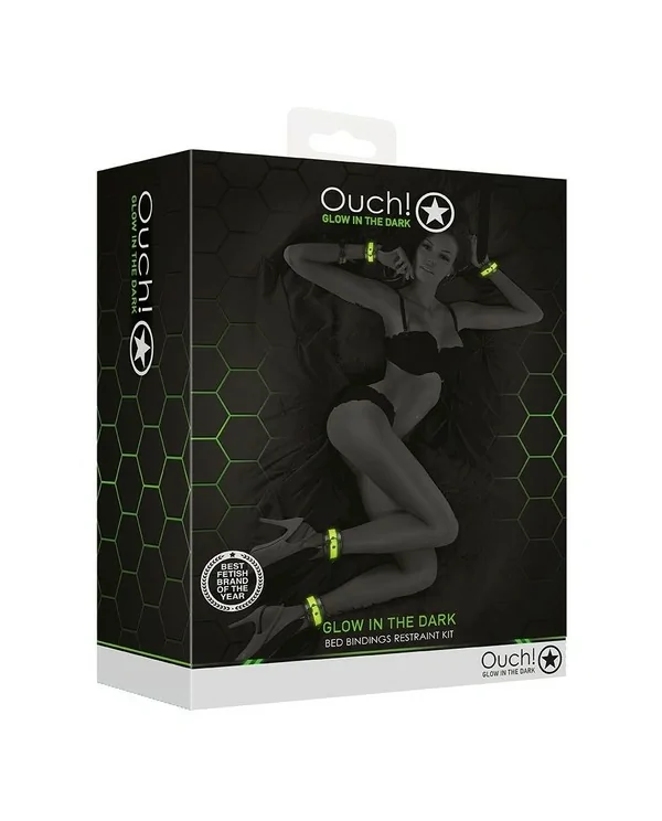 OUCH KIT DE ATADURAS PARA LA CAMA GLOW IN THE DARK