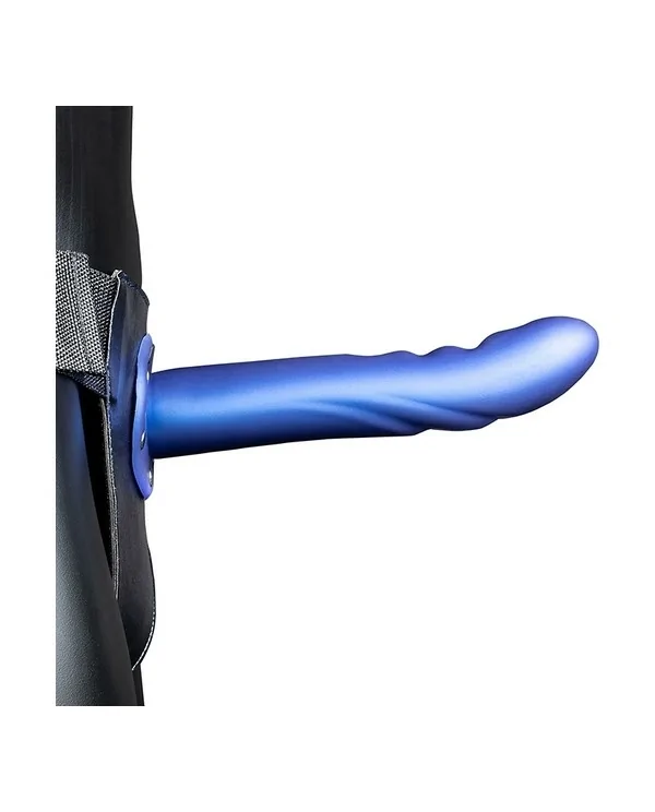 OUCH STRAP ON CURVO TEXTURIZADO 8 20 CM AZUL METALIZADO