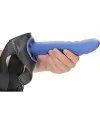 OUCH STRAP ON CURVO TEXTURIZADO 8 20 CM AZUL METALIZADO