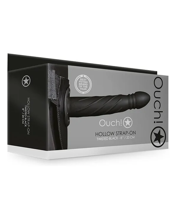 OUCH STRAP ON HUECO TRENZADO 8 20 CM NEGRO