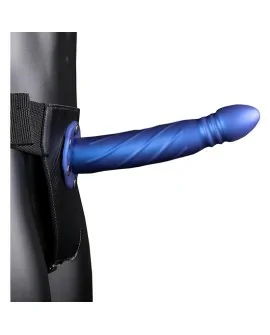 OUCH!-STRAP-ON HUECO TRENZADO - 8 / 20 CM-AZUL METALIZADO