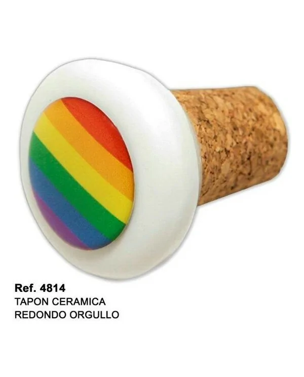 TAPON CERAMICA CORCHO REDONDO CON BANDERA LGBT