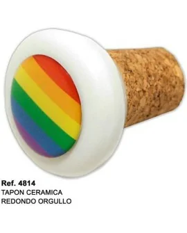 TAPON CERAMICA CORCHO REDONDO CON BANDERA LGBT