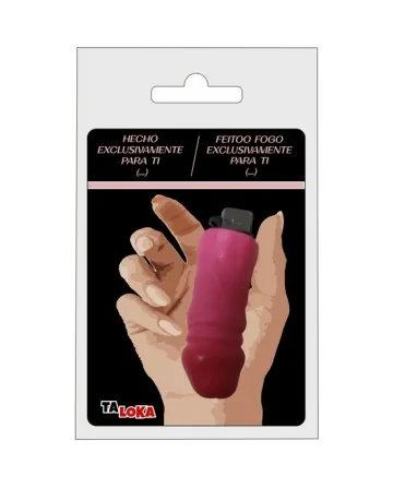 MECHERO EN FORMA DE PENE COLOR FUSCIA RECARGABLE 100 CON FRASES DIVERTIDAS