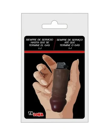 MECHERO EN FORMA DE PENE COLOR MARRoN RECARGABLE 100 CON FRASES DIVERTIDAS