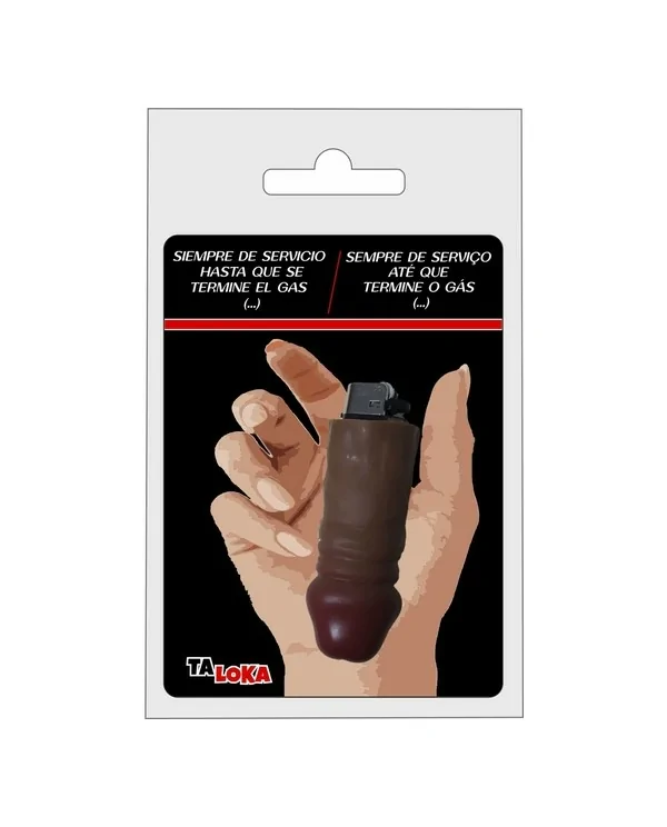 MECHERO EN FORMA DE PENE COLOR MARRoN RECARGABLE 100 CON FRASES DIVERTIDAS