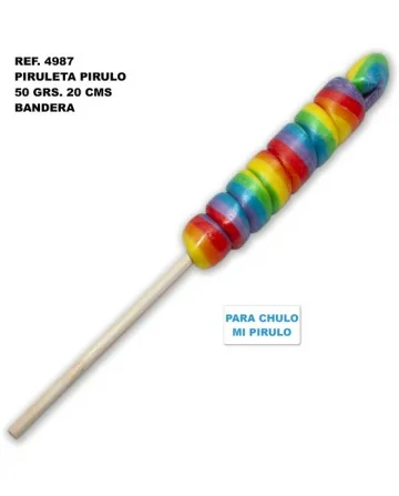 PIRULETA PIRULO 50 GR Y 20 CMCON LA BANDERA LGBT PARA CHULO CHULO MI PIRULO