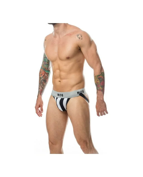 MOB STRIPE CLASSIC JOCK TANGA BLANCO