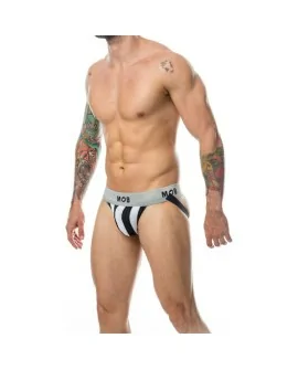 MOB STRIPE CLASSIC JOCK - TANGA BLANCO