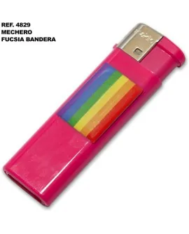 MECHERO ELECTRICO FUSCIA CON BANDERA LGBT