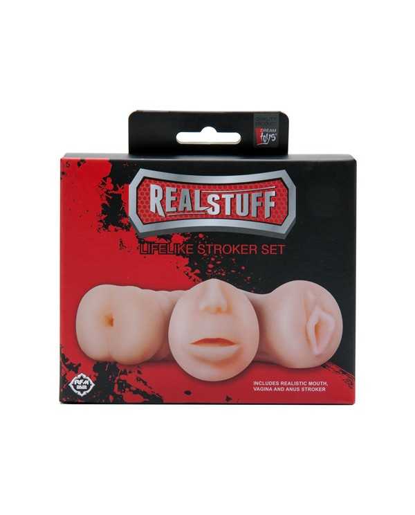 REALSTUFF 3 IN 1 MASTURBATORS FLESH